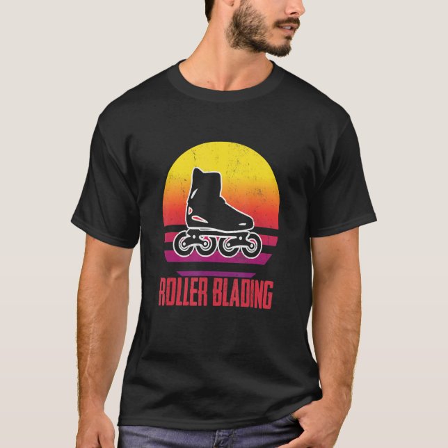 Roller Blading Skates Roller Skating inline skatin T-Shirt (Front)