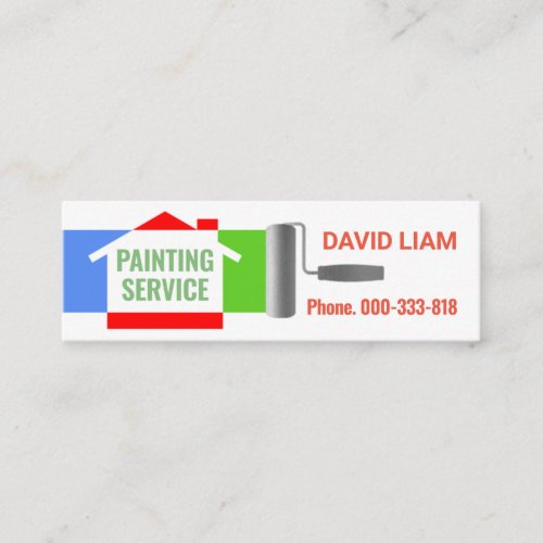 Roller Brush Painting Colorful Paint Mini Business Card