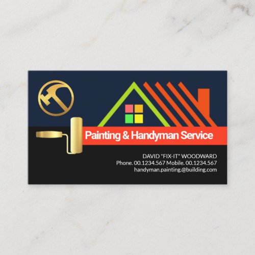 Roller Brush Painting Creative Rooftop ZazzleMade Business Card