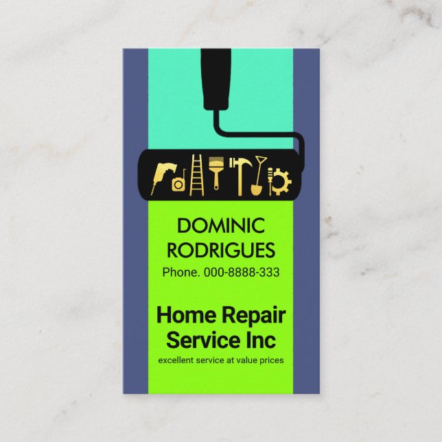 Roller Brush Painting Handyman Tools Business Card (Front)