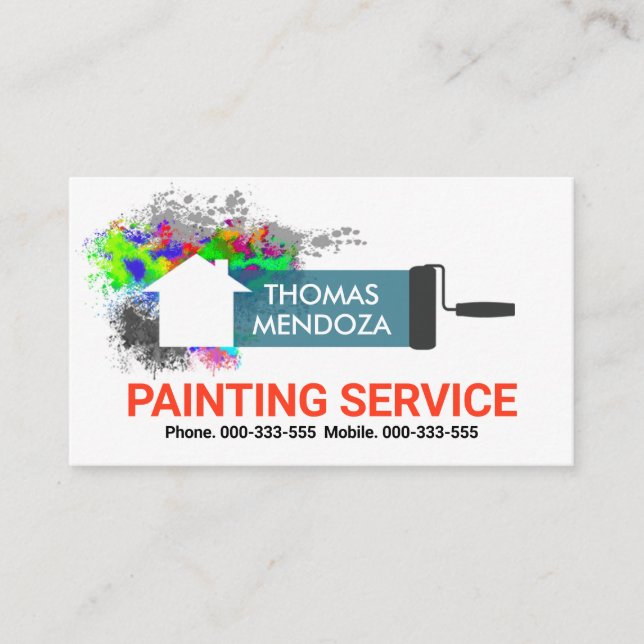 Roller Brush Painting Wall Graffiti Business Card (Front)