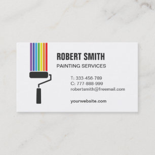 Roller Brush Rainbow Paint Painting Business Card