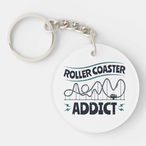 Roller Coaster Addict Keychain