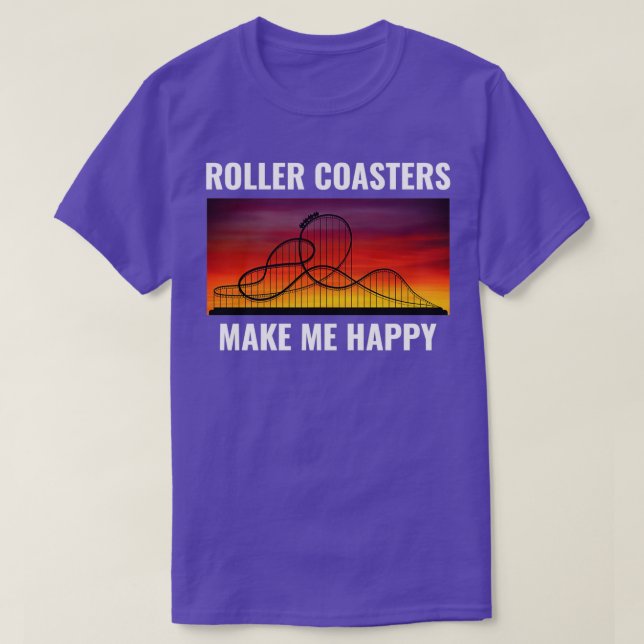 Roller Coaster Amusement Park Funny T-Shirt (Design Front)