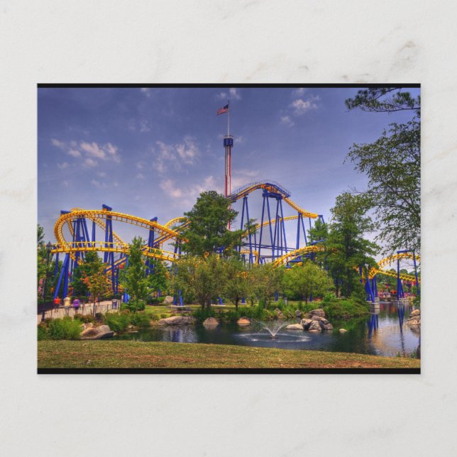 roller coaster amusement park postcard (Front)