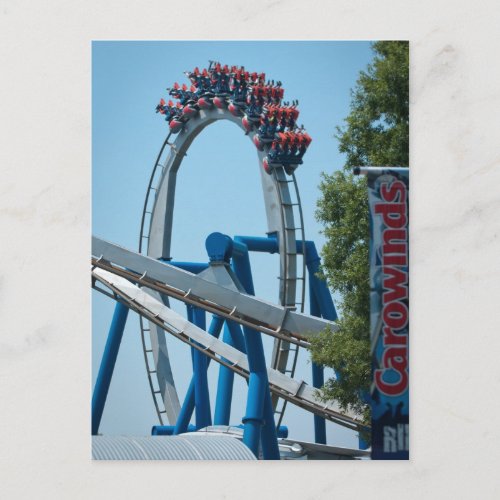 roller coaster amusement park postcard