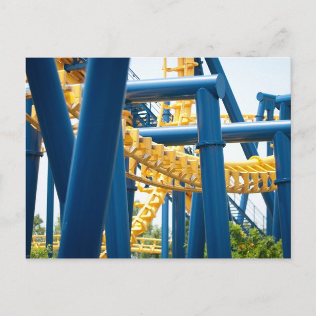 roller coaster amusement park postcard (Front)
