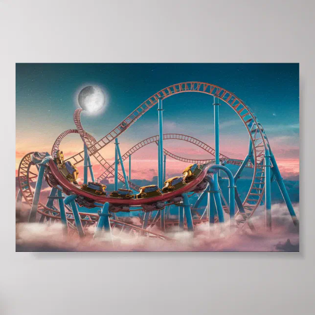 Coaster For Rent Poster roller coaster- amusement park poster | Zazzle