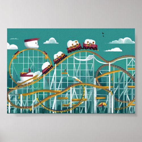 Roller Coaster _ amusement park Poster
