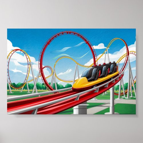 Roller coaster _ amusement park poster