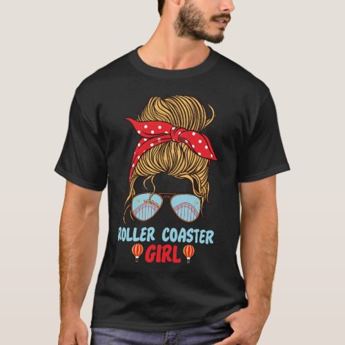 Roller Coaster Amusement Park Roller Coaster Girl T_Shirt