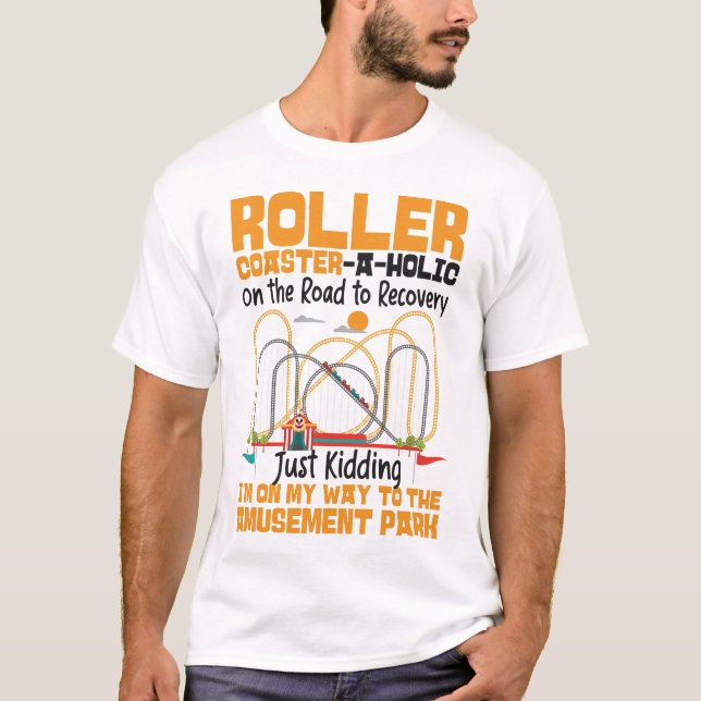 Roller Coaster Amusement Park Roller T-Shirt (Front)