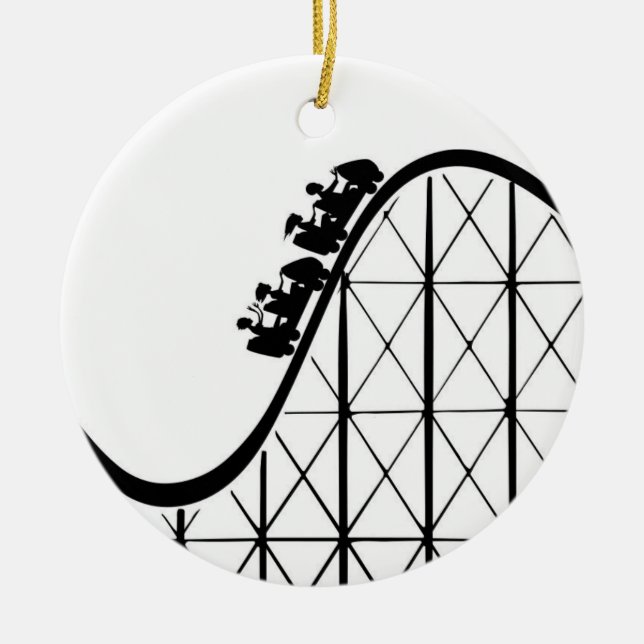 Roller Coaster Ceramic Ornament (Front)