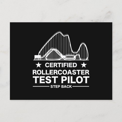 Roller Coaster Certified Test Pilot Enthusiasts Postcard