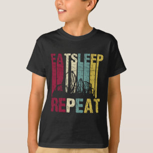 Roller Coaster Eat Sleep Repeat Retro Silhouette T-Shirt