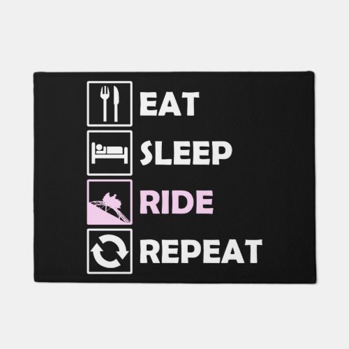 Roller Coaster Eat Sleep Ride Repeat pink for Girl Doormat