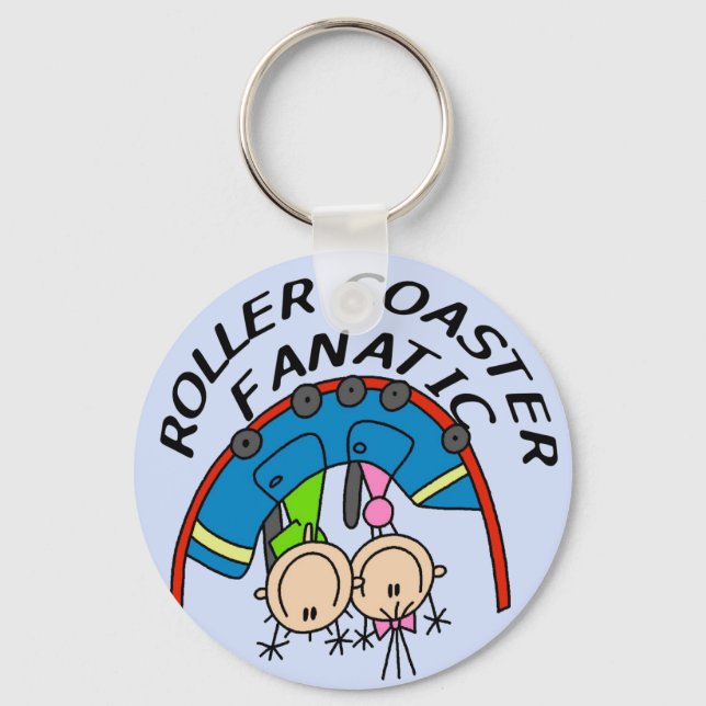 Roller Coaster Fanatic Tshirts and Gifts Keychain (Front)