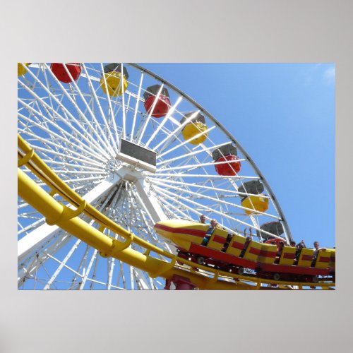 Roller Coaster Ferris Wheel Poster