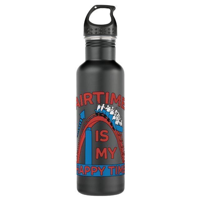 Roller Coaster Funny Amusement Park Gift Stainless Steel Water Bottle (Front)