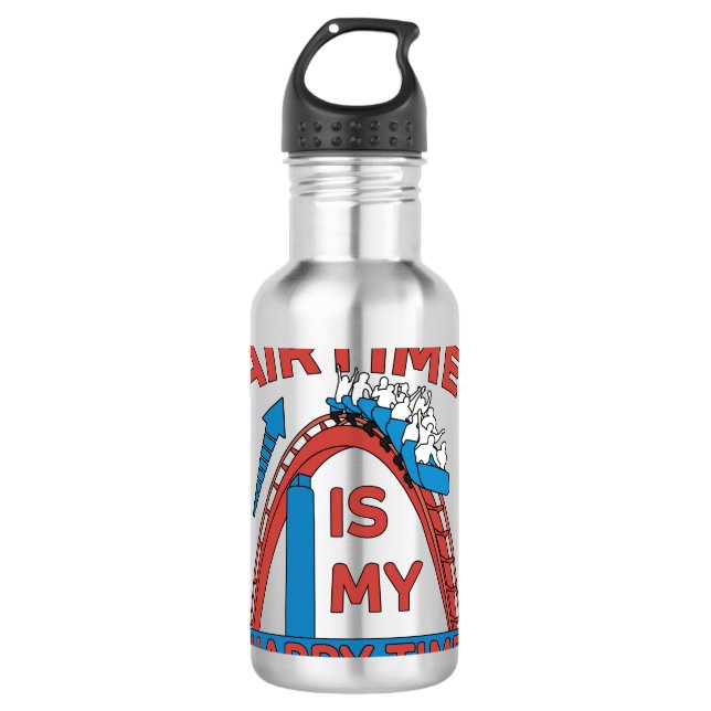 Roller Coaster Funny Amusement Park Gift Stainless Steel Water Bottle (Front)