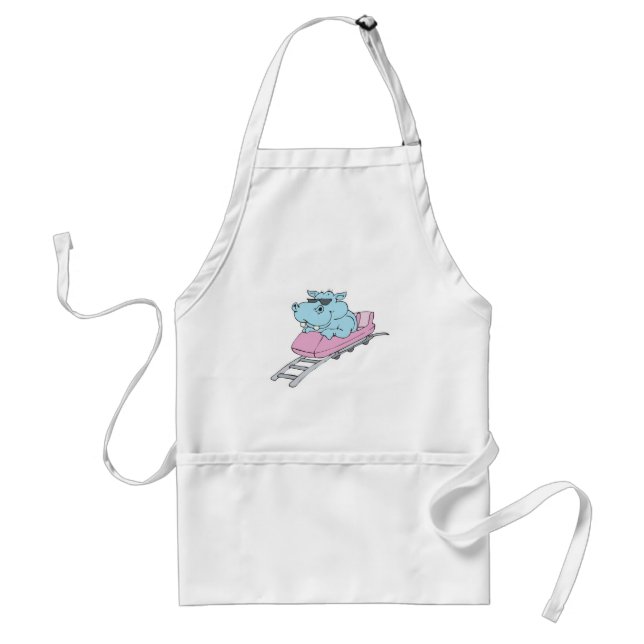 roller coaster hippo adult apron (Front)