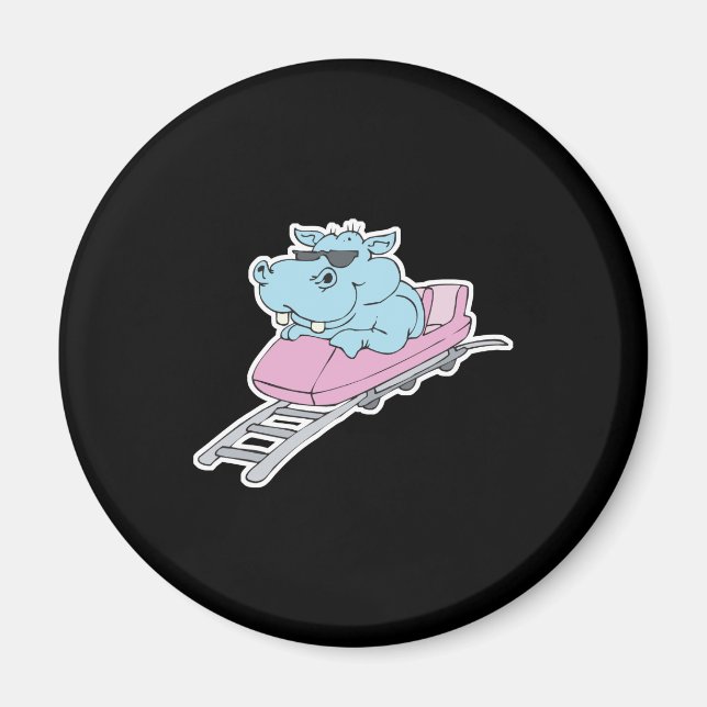 roller coaster hippo magnet (Front)