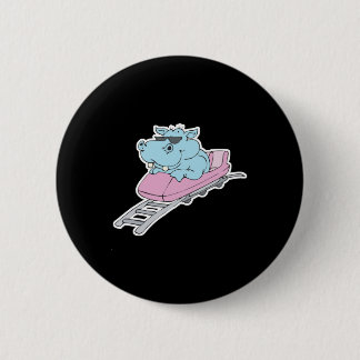 roller coaster hippo pinback button
