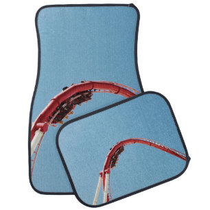 Roller coaster in the morning car floor mat