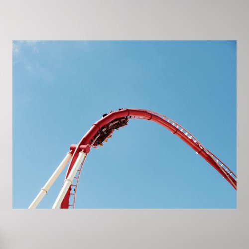 Roller coaster in the morning poster