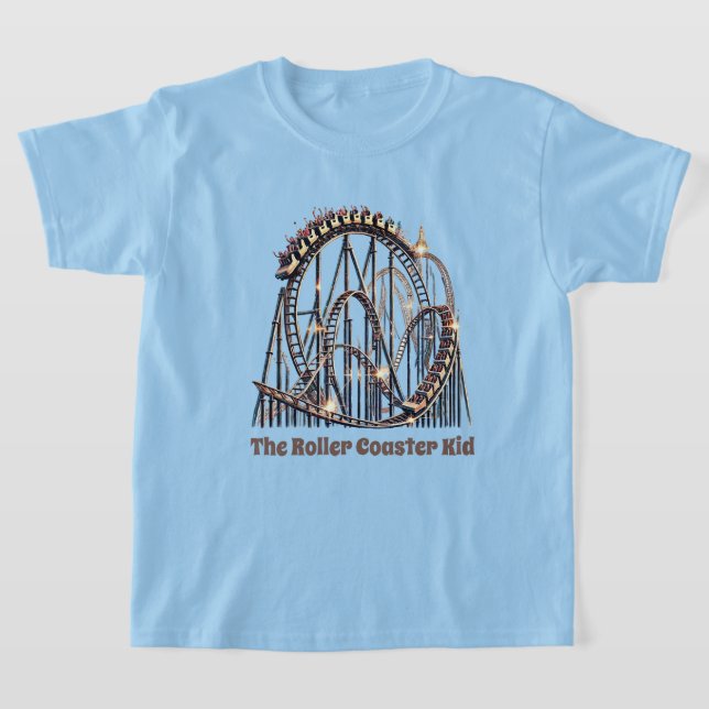 roller coaster kid add text  T-Shirt (Laydown)