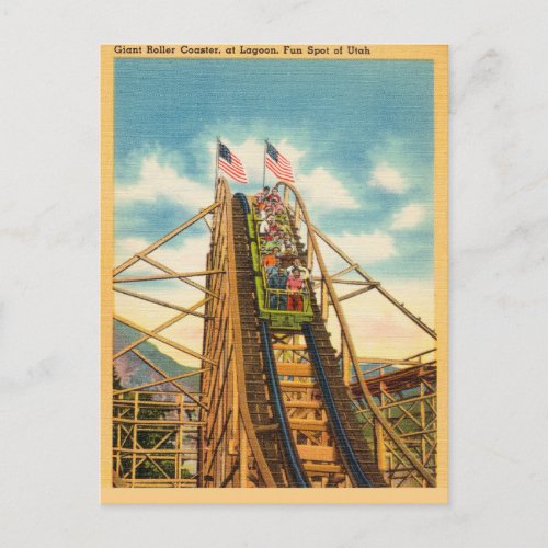 Roller Coaster Lagoon Fun Spot Utah Postcard