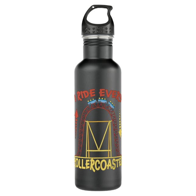 Roller Coaster Park Amusement Park Gift Stainless Steel Water Bottle (Front)