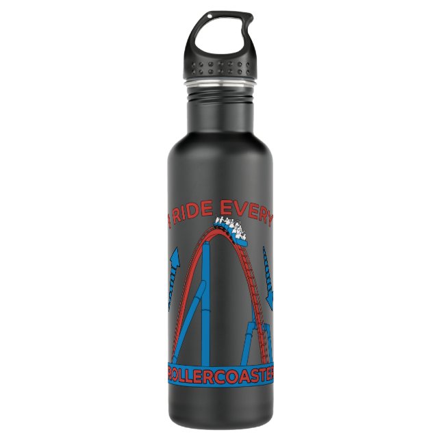 Roller Coaster Park Amusement Park Gift Stainless Steel Water Bottle (Front)