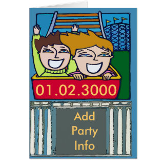Roller Coaster Party Cards