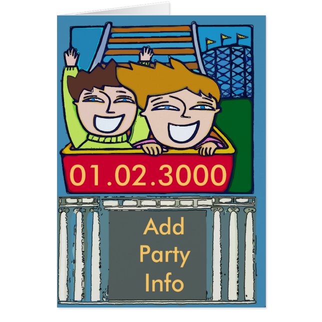 Roller Coaster Party Cards (Front)