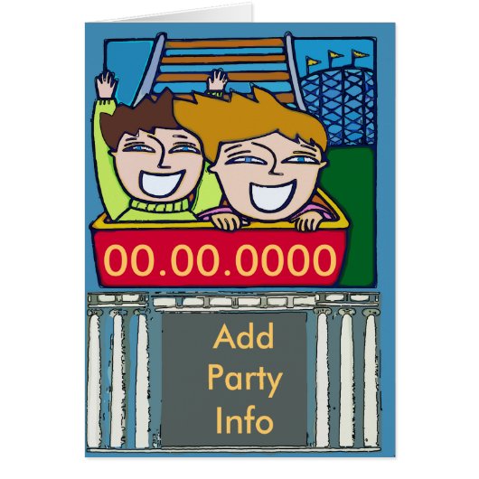Roller Coaster Party Cards (Front)