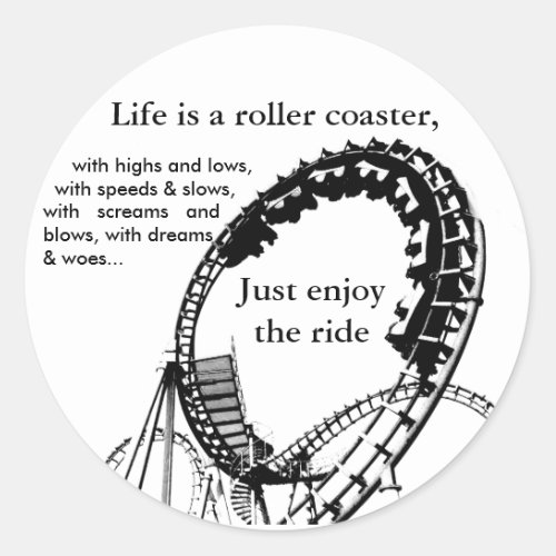 Roller Coaster Ride Classic Round Sticker