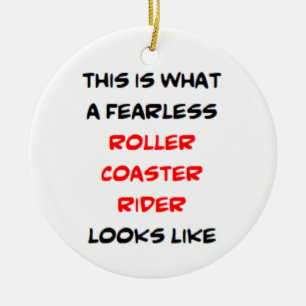 roller coaster rider, fearless ceramic ornament