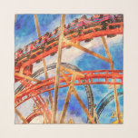 roller coaster scarf<br><div class="desc">Colorful roller coaster watercolor from own copyrighted photography at Munich Oktoberfest</div>