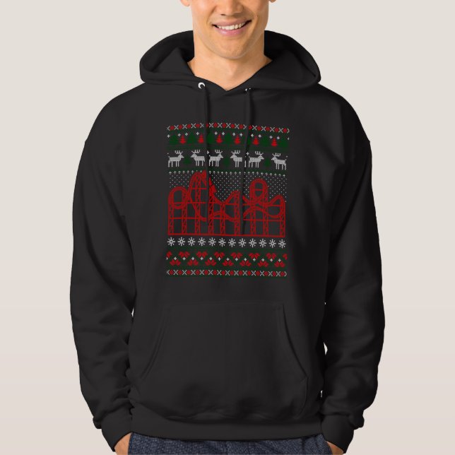 Roller Coaster Scene Ugly Christmas Sweater (Front)