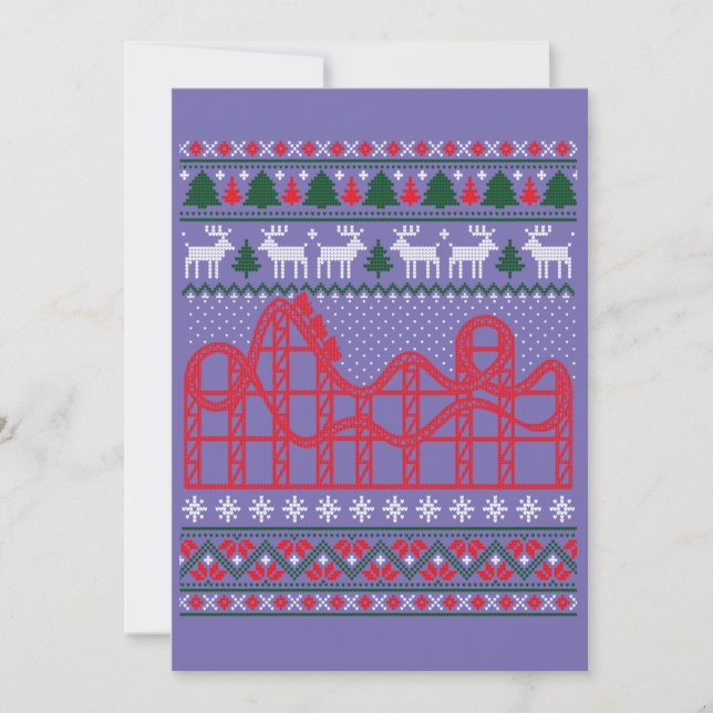 Roller Coaster Scene Ugly Christmas Sweater Invitation (Front)