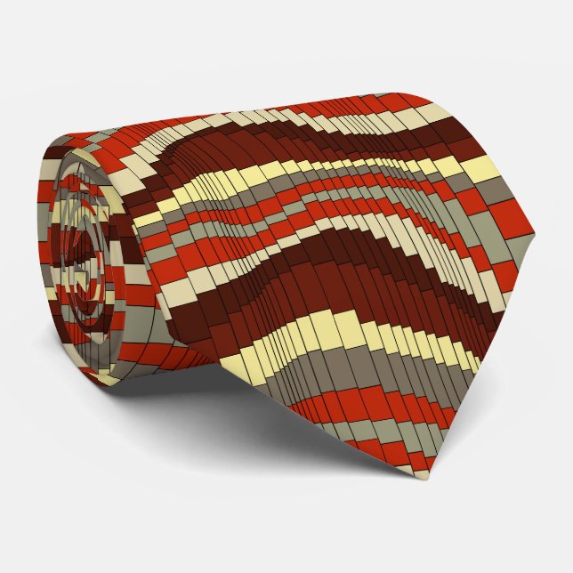 Roller Coaster Striped Two-sided Neck Tie (Rolled)