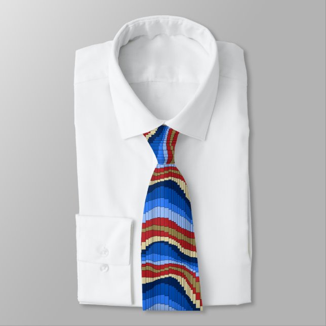 Roller Coaster Striped Two-sided Neck Tie (Tied)