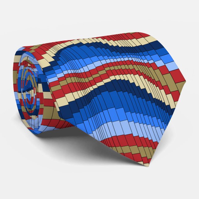 Roller Coaster Striped Two-sided Neck Tie (Rolled)
