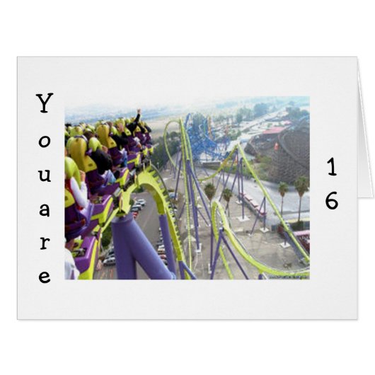 ROLLER COASTER THRILLS FOR THE 16 YEAR OLD CARDS (Front Horizontal)