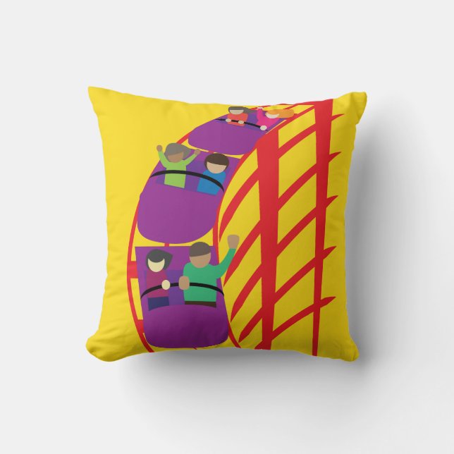 Roller Coaster Upclose Throw Pillow (Front)