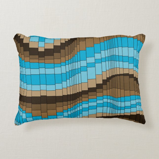 Roller Coaster Vintage Psychedelic Striped Accent Pillow (Front)