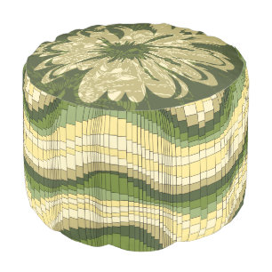 Roller Coaster Vintage Psychedelic Striped Pouf