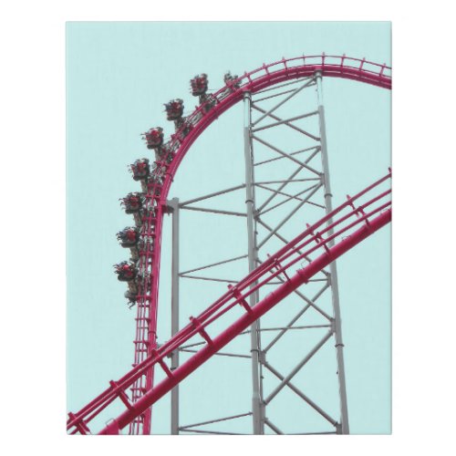 Roller Coaster X2 Six Flags Magic Mountain Faux Canvas Print