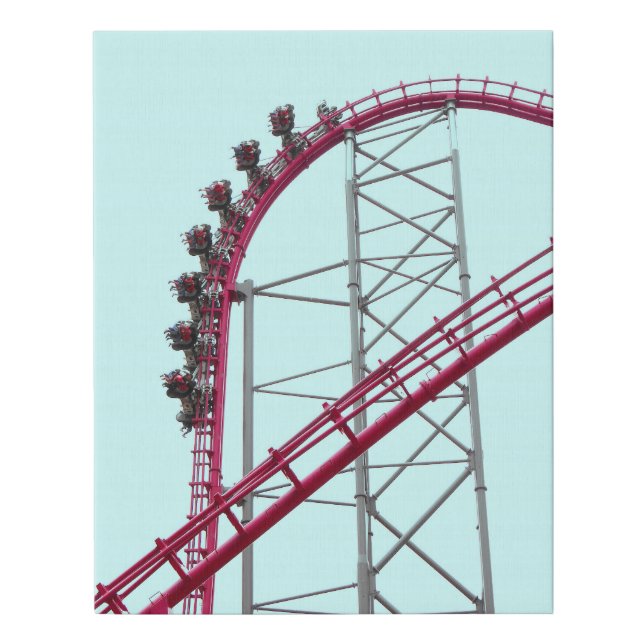 Roller Coaster X2 Six Flags Magic Mountain Faux Canvas Print (Front)